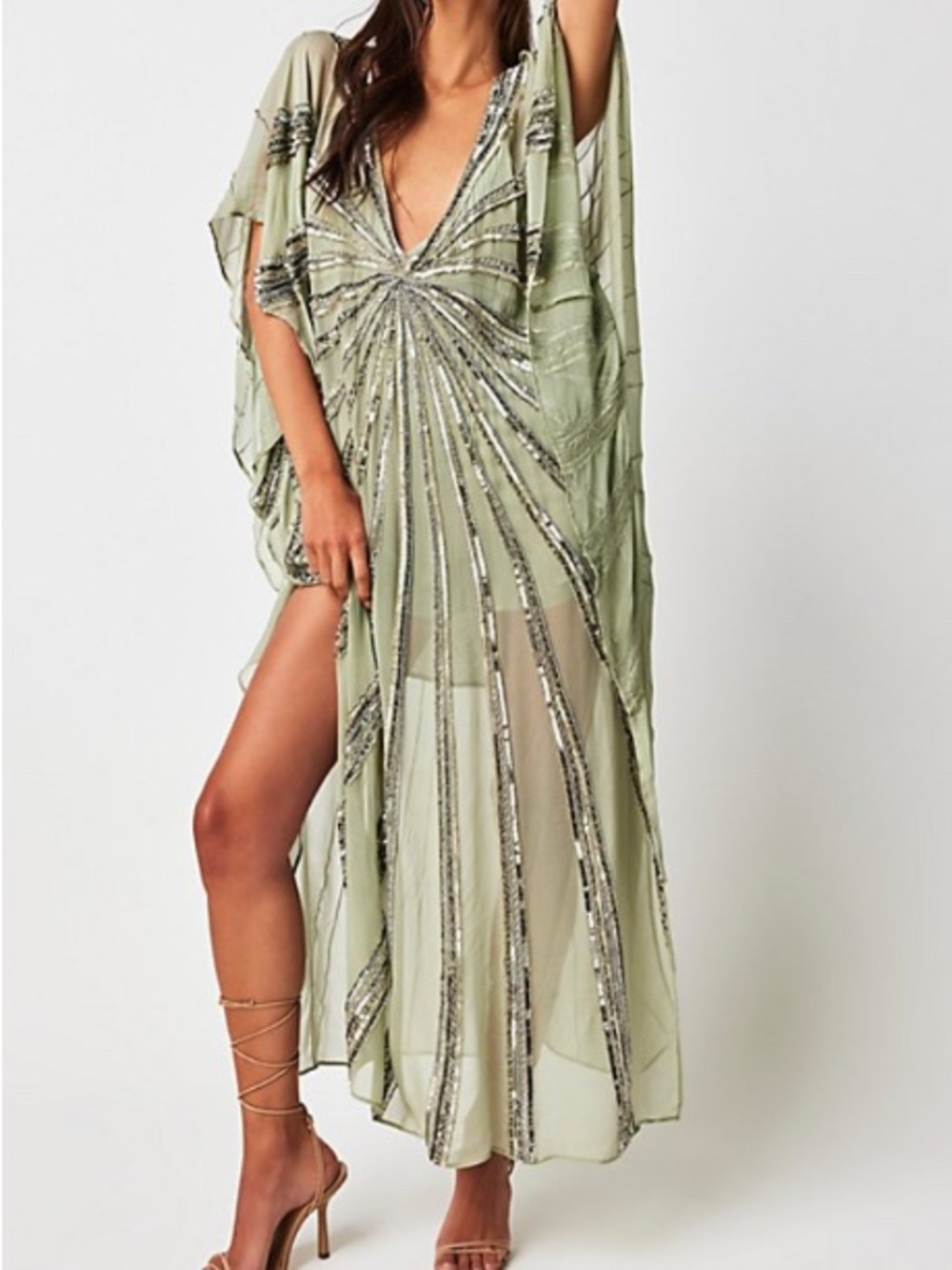 Jen’s Pirate Booty for Free People Starburst Avenue Embellished Kaftan Size XS/S